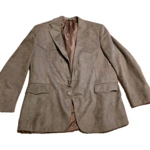 Elegant Tan Blazer with Embroidered Accents